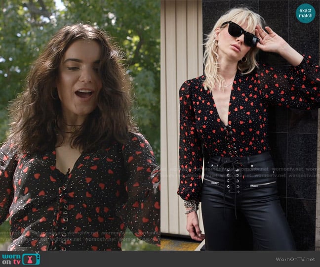 Viscose Patterned Top by The Kooples worn by Dylan Gelula on Shameless