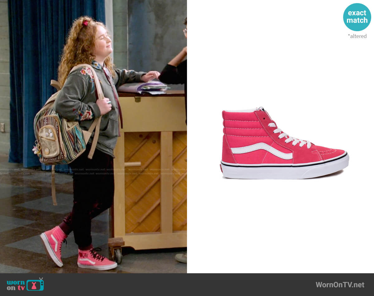 Vans Pink Sk8-Hi Sneakers worn by Ashlyn (Julia Lester) on High School Musical The Musical The Series