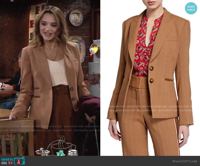 Veronica Beard Hudson Herringbone Blazer worn by Summer Newman (Hunter King) on The Young and the Restless