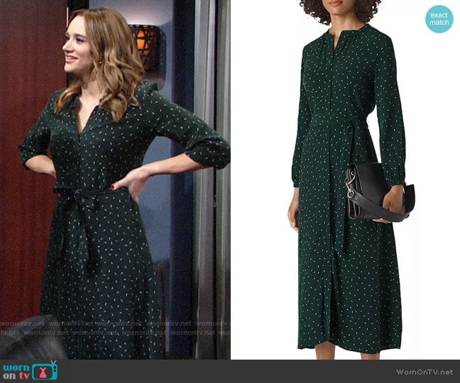 Whistles Sprinkle Print Shirt Dress worn by Summer Newman (Hunter King) on The Young and the Restless