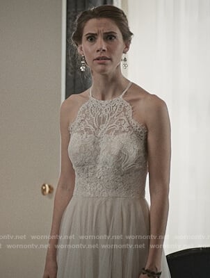 madam secretary stevie dress wedding wornontv wallis currie wood outfit details