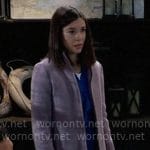 Willow’s purple coat on General Hospital