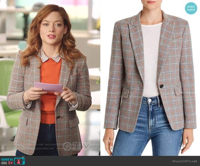 Rag & Bone Windowpane Blazer worn by Zoey Clarke (Jane Levy) on Zoeys Extraordinary Playlist