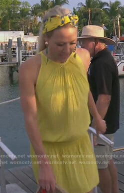 Yellow’s smocked waist mini dress on The Real Housewives of Orange County