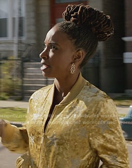 Veronica’s yellow velvet star jacket on Shameless