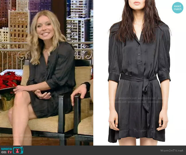 Retouch Satin Dress by Zadig & Voltaire worn by Kelly Ripa on Live with Kelly and Mark