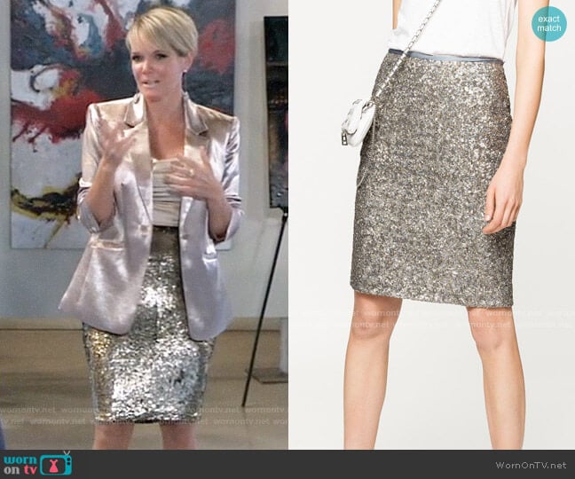 Zadig & Voltaire Joan Sequins Skirt worn by Ava Jerome (Maura West) on General Hospital