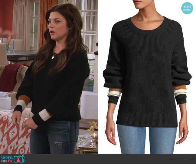 Jasper Colorblock-Cuffs Ribbed Cashmere-Blend Sweater by A.L.C. worn by Lori Mendoza (Tiffani Thiessen) on Alexa & Katie