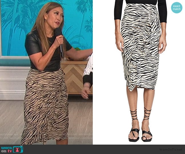 Metz Skirt by A.L.C. worn by Carrie Inaba on The Talk