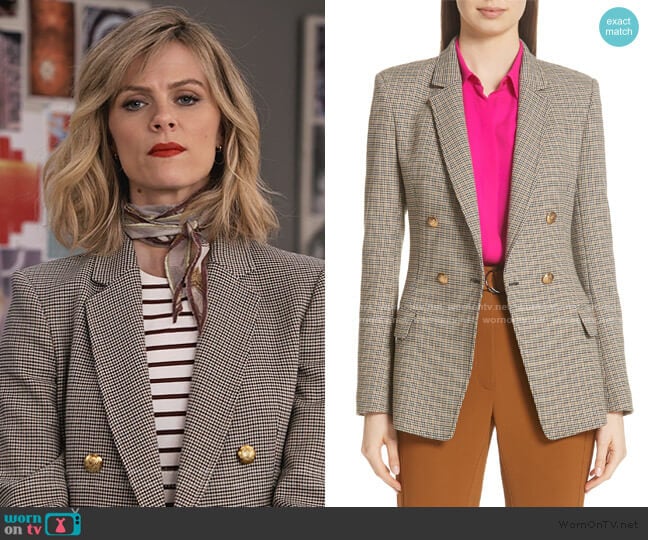 Sedgwick Check Blazer by A.L.C. worn by Mallory (Brooklyn Decker) on Grace and Frankie