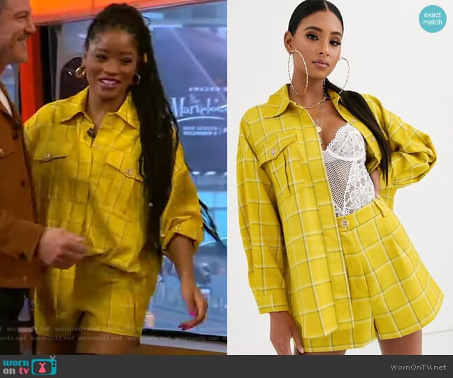 Check Suit Shacket by Asos worn by Keke Palmer on Good Morning America