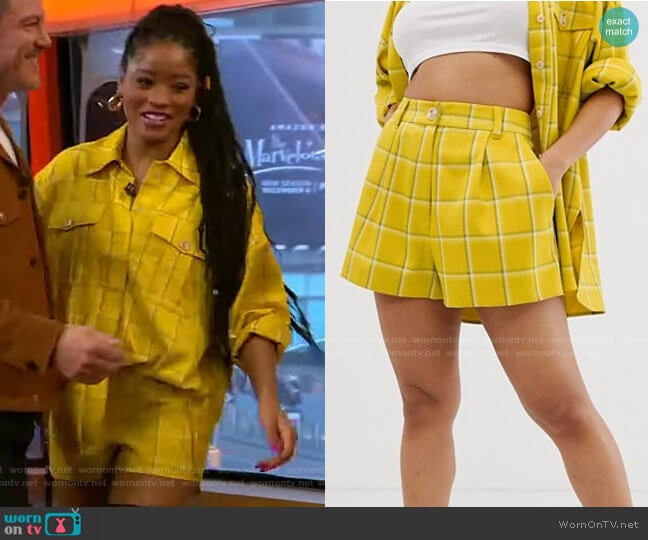 Check Suit Shorts by Asos worn by Keke Palmer on Good Morning America