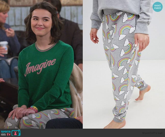 Over It Rainbow Print Jogger by ASOS worn by Hannah (Merit Leighton) on Alexa & Katie