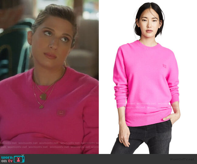 Nalon Face Sweater by Acne Studios worn by Nomi Segal (Emily Arlook) on Grown-ish