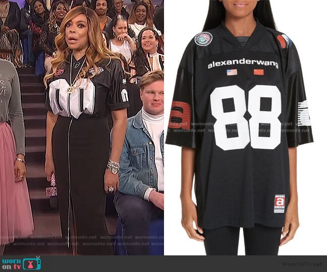 Logo Jersey Top by Alexander Wang worn by Wendy Williams on The Wendy Williams Show