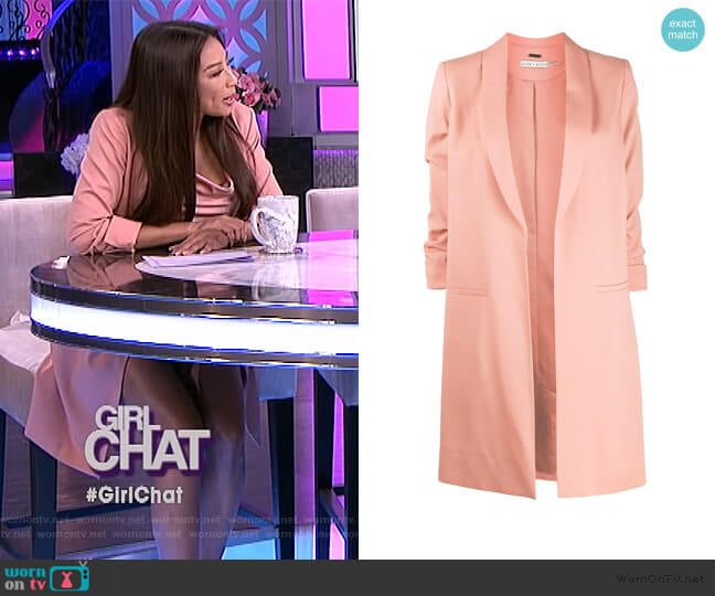 Angela tailored coat by Alice + Olivia worn by Jeannie Mai on The Real