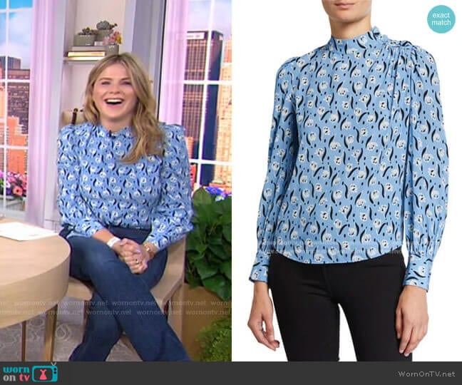 WornOnTV: Jenna’s blue floral blouse on Today | Jenna Bush Hager ...