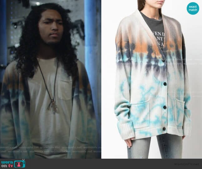 Tie Dye Cardigan by Amiri worn by Jahking Guillory on Black Lightning