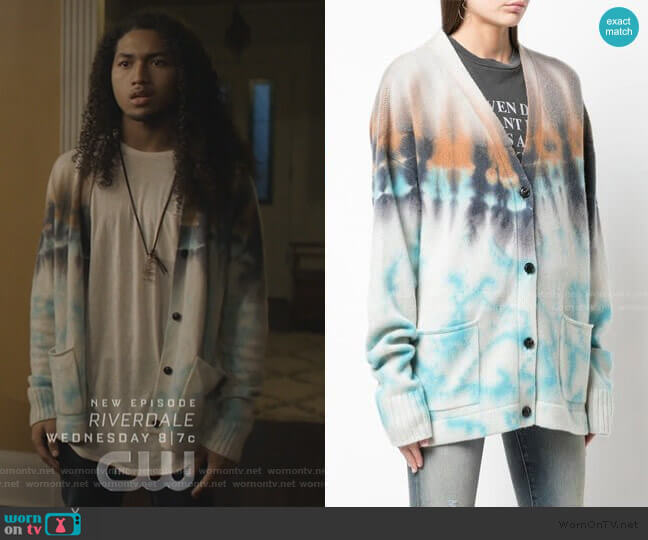 Brandon’s tie dye cardigan on Black Lightning