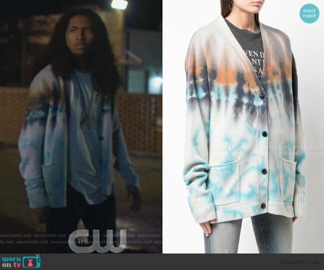 Brandon’s tie dye cardigan on Black Lightning