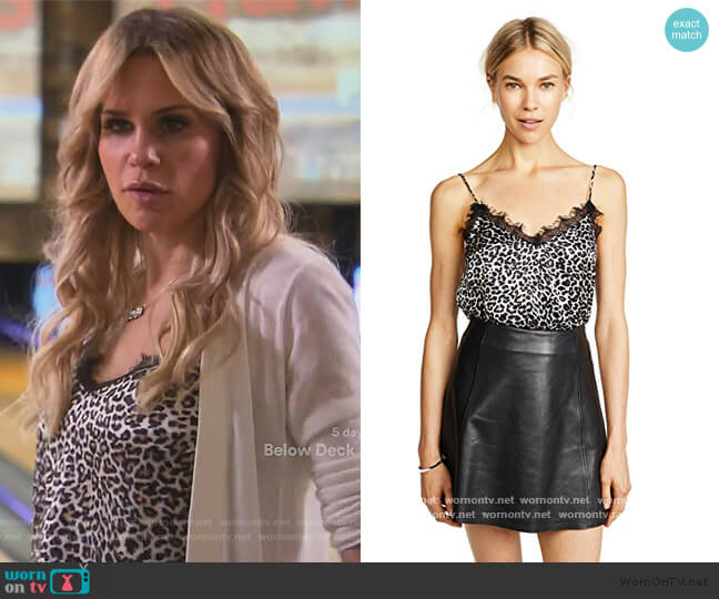 WornOnTV Jackie s leopard lace trim cami on The Real Housewives