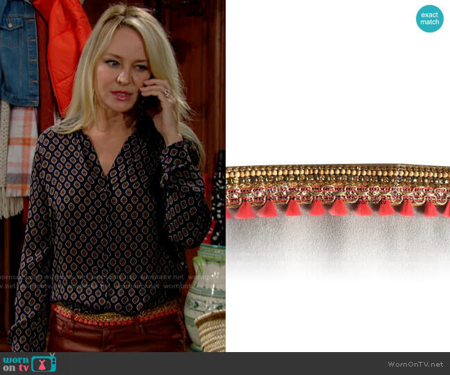 Anthropologie Anika Embellished Belt by Deepa worn by Sharon Newman (Sharon Case) on The Young & the Restless