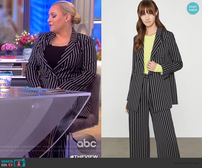 Striped Double-Breasted Blazer and Pants by BCBGMAXAZRIA worn by Meghan McCain on The View