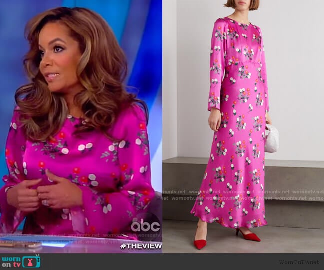 Jane floral-print silk-satin maxi dress by Bernadette worn by Sunny Hostin on The View