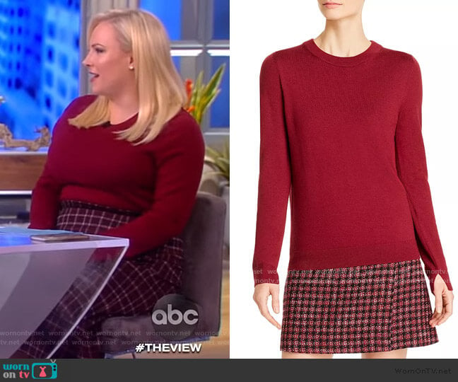 Fegan Wool Crewneck Sweater by BOSS worn by Meghan McCain on The View