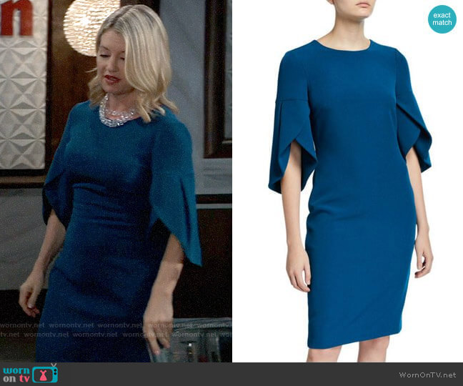 Badgley Mischka Tulip Sleeve Day Dress worn by Nina Reeves (Cynthia Watros) on General Hospital