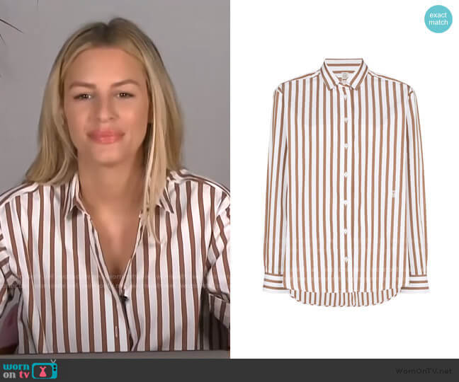 Capri Button-Down Striped Shirt by Toteme worn by Morgan Stewart on E! News