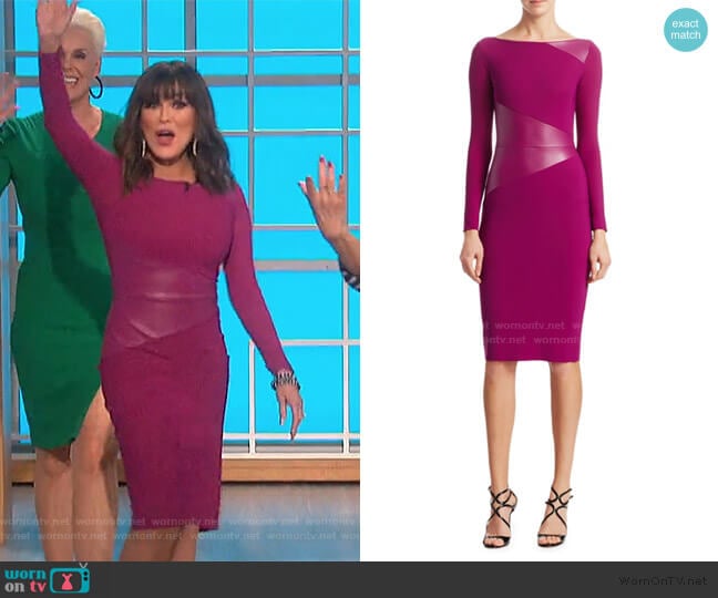 Off-The-Shoulder BodyCon Dress by Chiara Boni La Petite Robe worn by Marie Osmond on The Talk