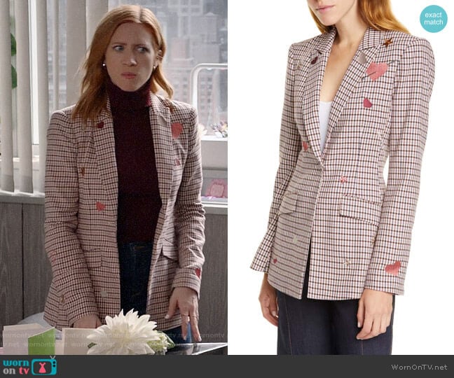 Cinq a Sept Estelle Blazer worn by Julia Bechley (Brittany Snow) on Almost Family