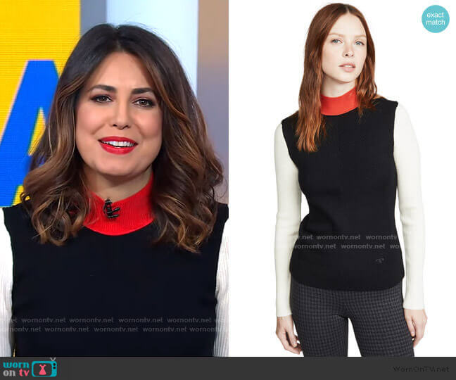 WornOnTV: Cecilia’s colorblock ribbed sweater on Good Morning America ...