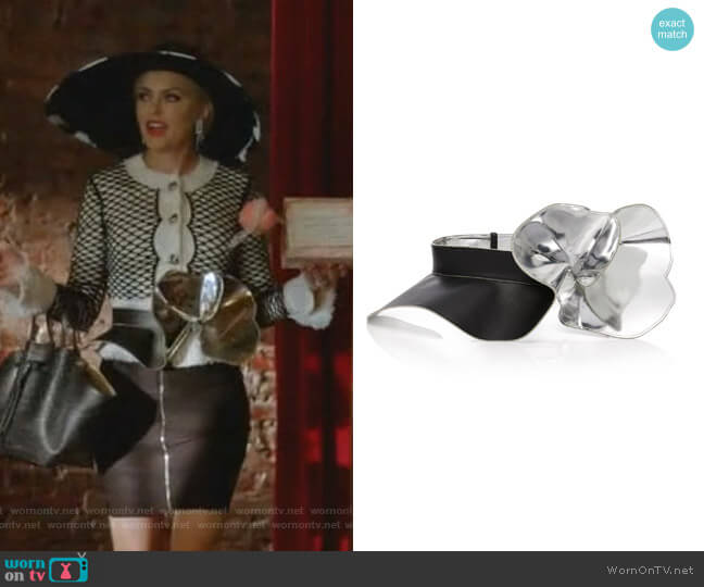 Metallic Leather Peplum Belt by Delpozo worn by Alexis Carrington (Elaine Hendrix) on Dynasty