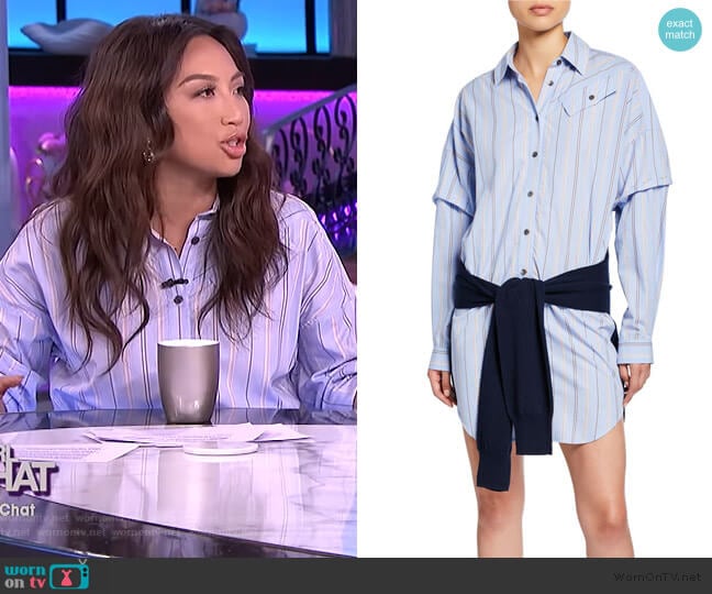 Tie Waist Shirt Dress by Derek Lam 10 Crosby worn by Jeannie Mai on The Real