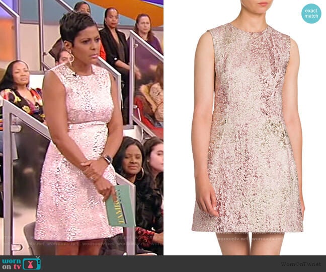 Metallic Cloque Mini Dress by Dolce and Gabbana worn by Tamron Hall on Tamron Hall Show