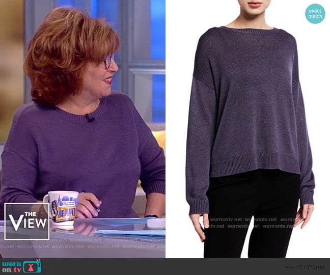 Round-Neck Silk Sweater by Eileen Fisher worn by Joy Behar on The View