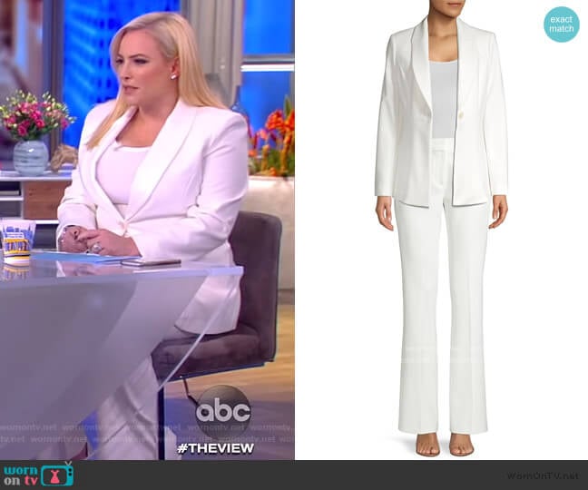 Arya Single-Button Jacket and Anna Flare Pants by Elie Tahari worn by Meghan McCain on The View