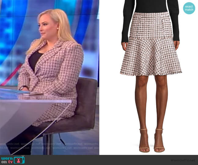 Astrid Tweed Trumpet Skirt by Elie Tahari worn by Meghan McCain on The View