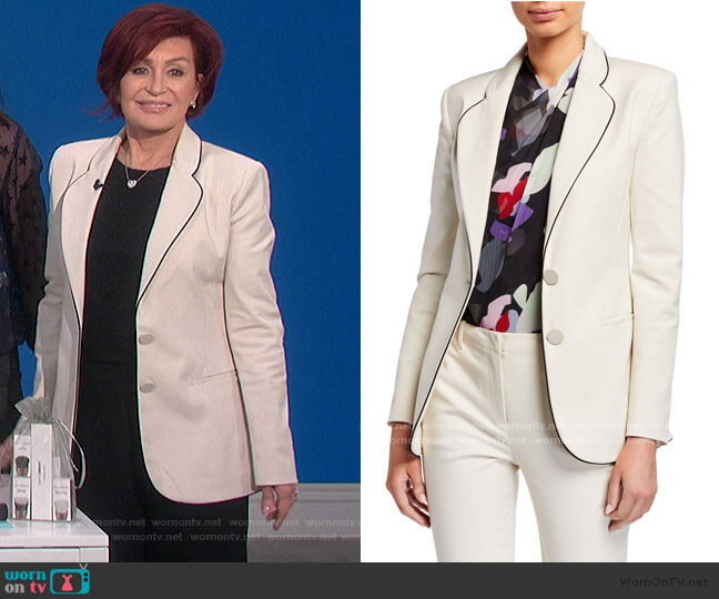 Two-Button Stretch Cotton Jacket by Emporio Armani worn by Sharon Osbourne on The Talk