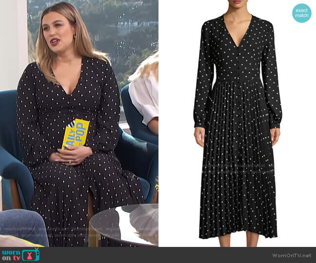 Polka Dot Dress with Removable Neck Sash by Equipment worn by Carissa Loethen Culiner on E! News