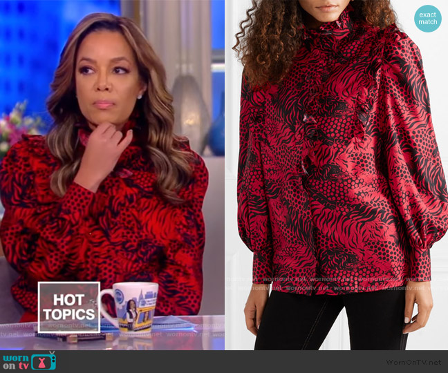 WornOnTV: Sunny’s red tiger print ruffle blouse on The View | Sunny ...