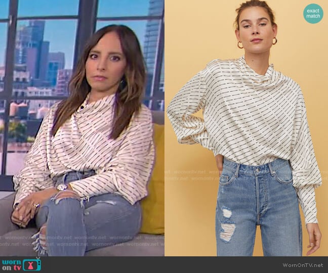 Balloon-Sleeved Blouse by H&M worn by Lilliana Vazquez on E! News