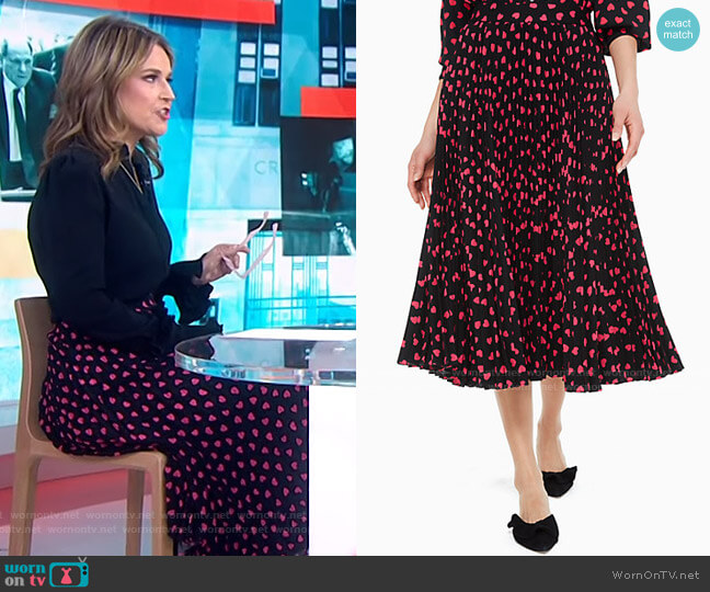 Heartbeat Pleated Skirt by by Kate Spade  worn by Savannah Guthrie on Today