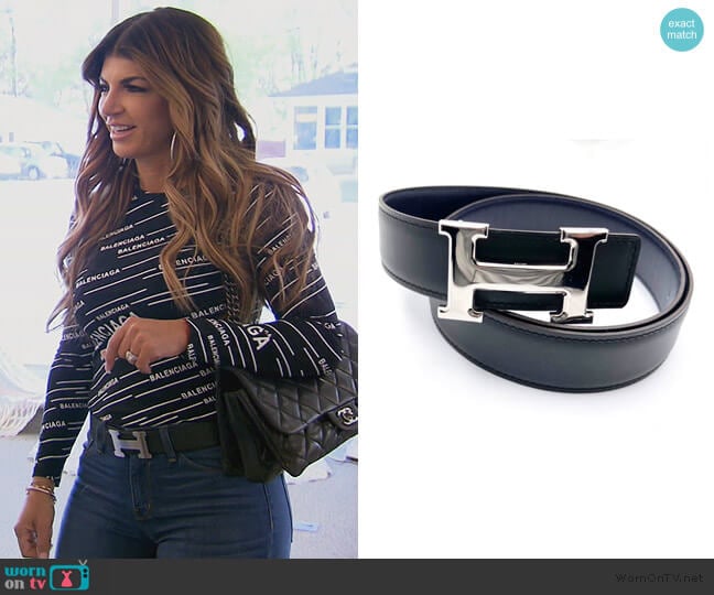 H Leather Belt by Hermes worn by Teresa Giudice on The Real Housewives of New Jersey