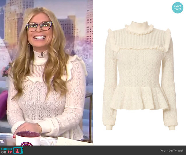 Pointelle Sweater by Intermix worn by Jill Martin on Today