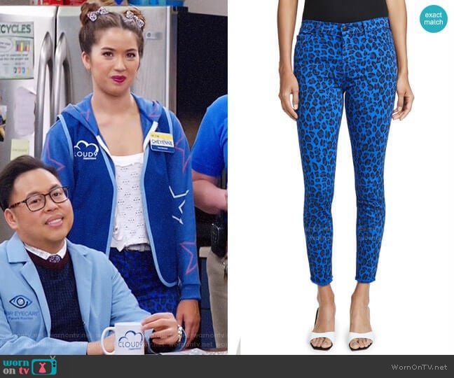 J Brand 835 Mid Rise Crop Skinny Jeans in Royal Jaguar worn by Cheyenne (Nichole Bloom) on Superstore