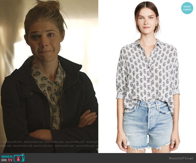 Paisley Print Boxy Shirt by James Perse worn by Tami Tamietti (Kate Miner) on Shameless