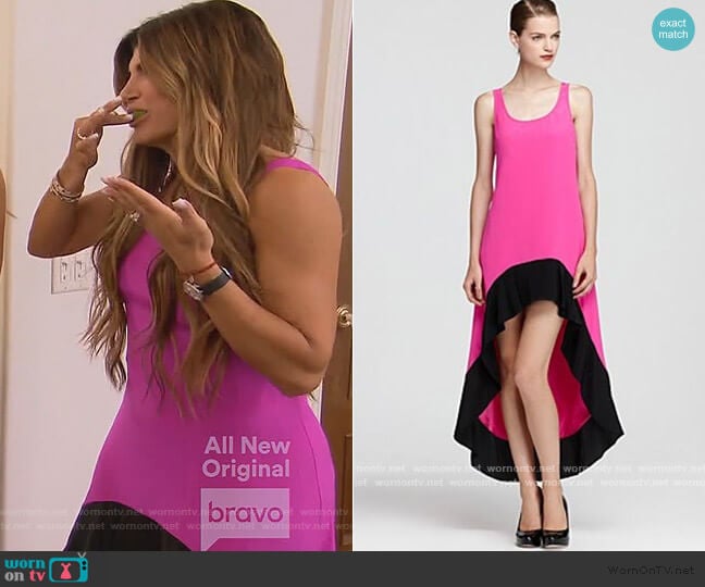 Colorblock Mulino Dress by Jay Godfrey worn by Dolores Catania on The Real Housewives of New Jersey